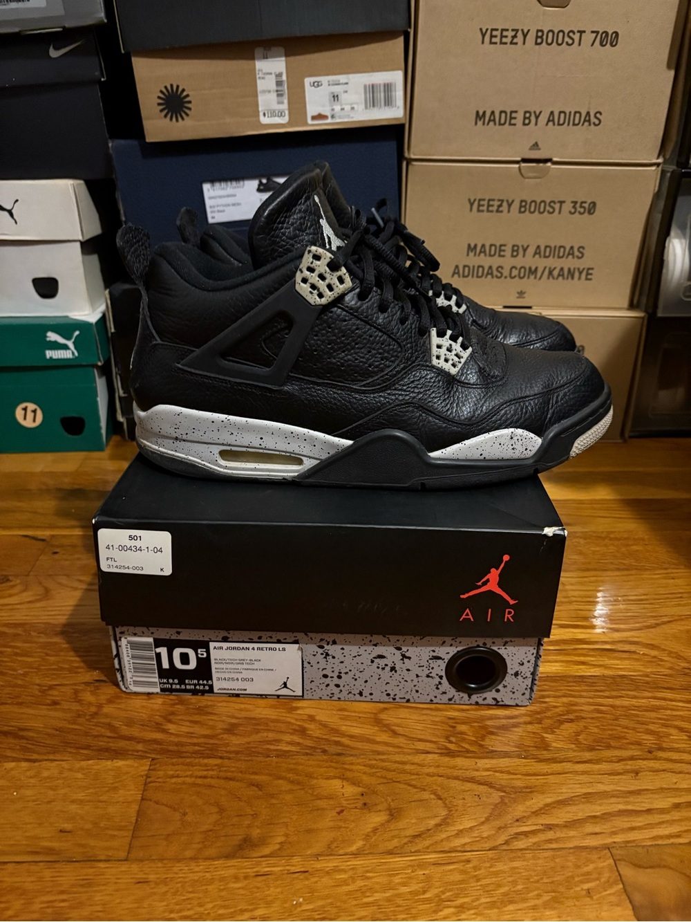 Nike Air Jordan 4 Retro Men's Sneakers - Black/Gray